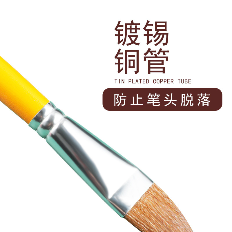 Langhao Water Chalk Wooden Oil Paint Brush Set Art Wholesale Cultural Supplies Children's Acrylic Gouache Oil Painting