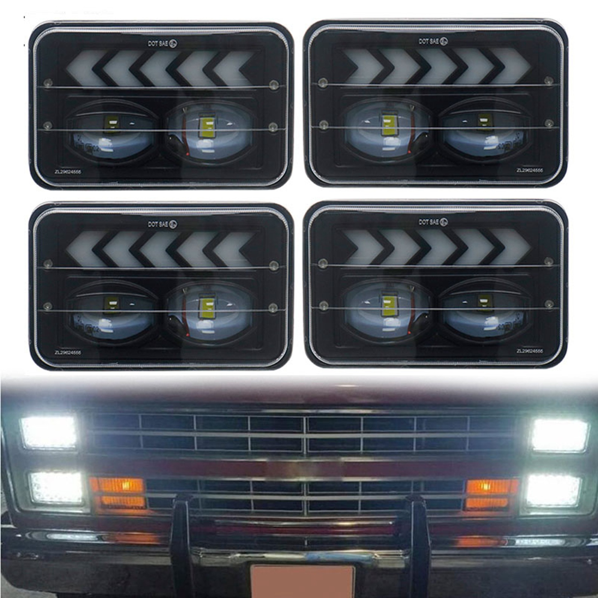 Подходит для автомобиля Jeep внедорожника 4x6 квадратный свет 5 дюймов квадратный свет, модифицированный свет для пикапа, модифицированный свет для грузовиков