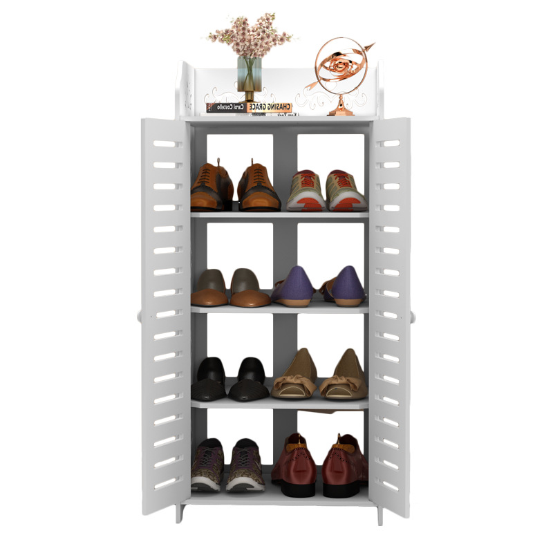 Shoe Rack Multi-layer Simple Household Economical Storage Rack White Shoe Cabinet Door Small Shoe Rack Dormitory Storage Rack