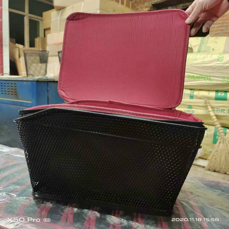 Large-Capacity Rear Seat Vegetable Basket Bicycle Basket Metal Basket with Inner Basket Waterproof Electric Vehicle Basket
