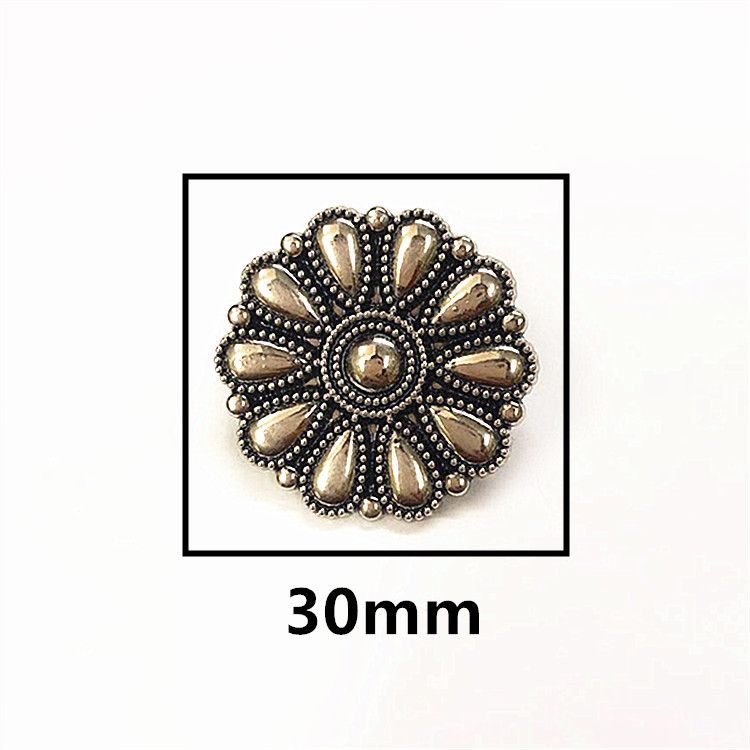 Direct Selling Ring New Chrysanthemum Cloth Buckle Coin Buckle Handmade Cowhide Decorative Buckle Leather Goods Dollar Buckle Wallet Buckle