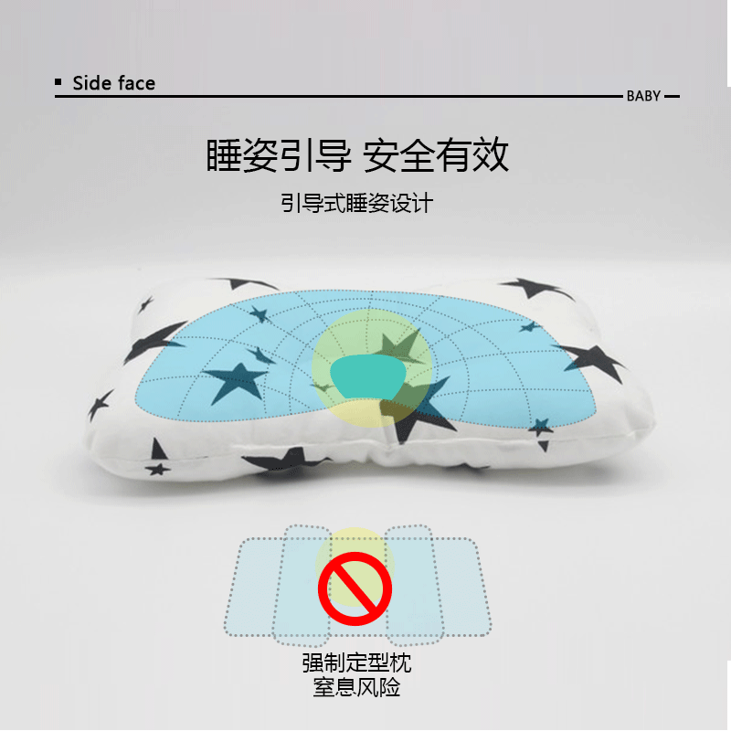 Amazon cross-border products baby newborn 1-year-old pillow stall supply anti-deflection head flat head baby styling pillow