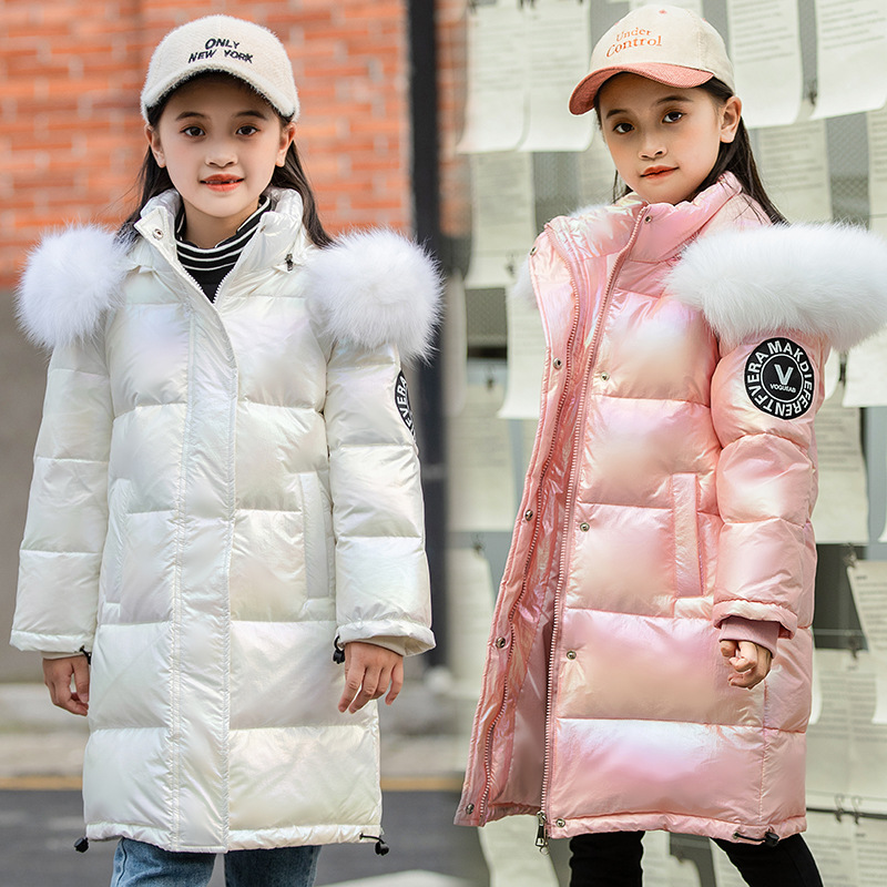 2020 Новая девичья куртка с большим шершащим воротником средней длины