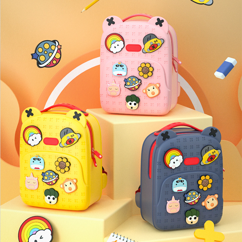 Light trendy baby backpack children's DIY pattern messenger bag spine protection burden reduction kindergarten student schoolbag gift