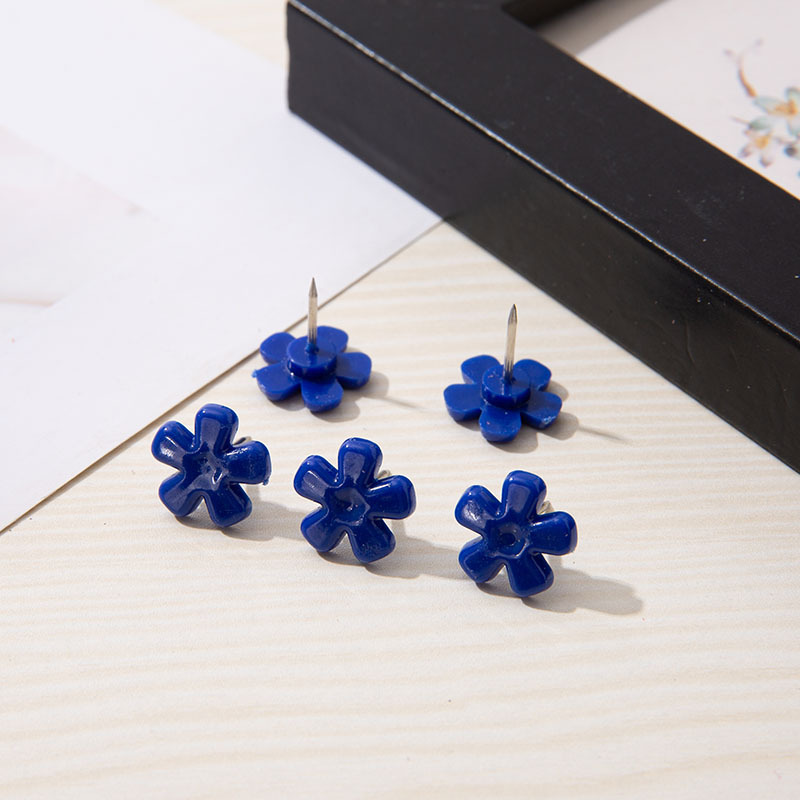 Yiwu Amazon Specializes in Colorfulful Blue Plum Blossom Special-Shaped I-Shaped Nails Plastic Thumbtacks and Push Nails in Bulk