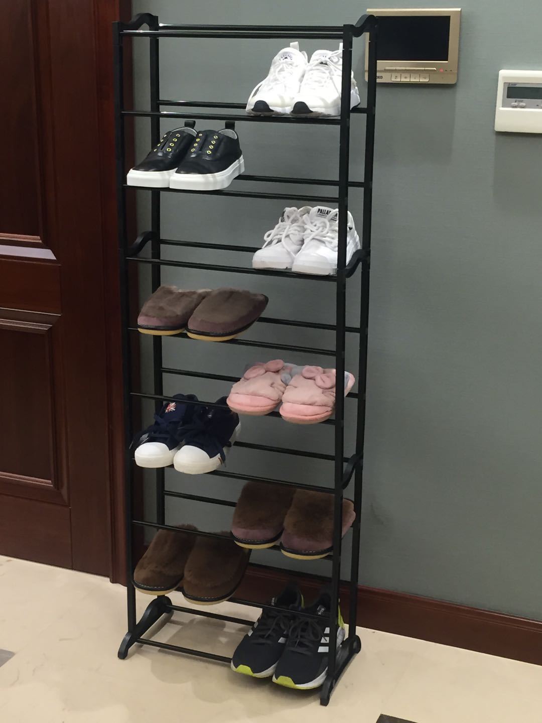 Factory Direct multi-layer simple door plastic shoe rack household economic shoe storage artifact ten-layer shoe cabinet