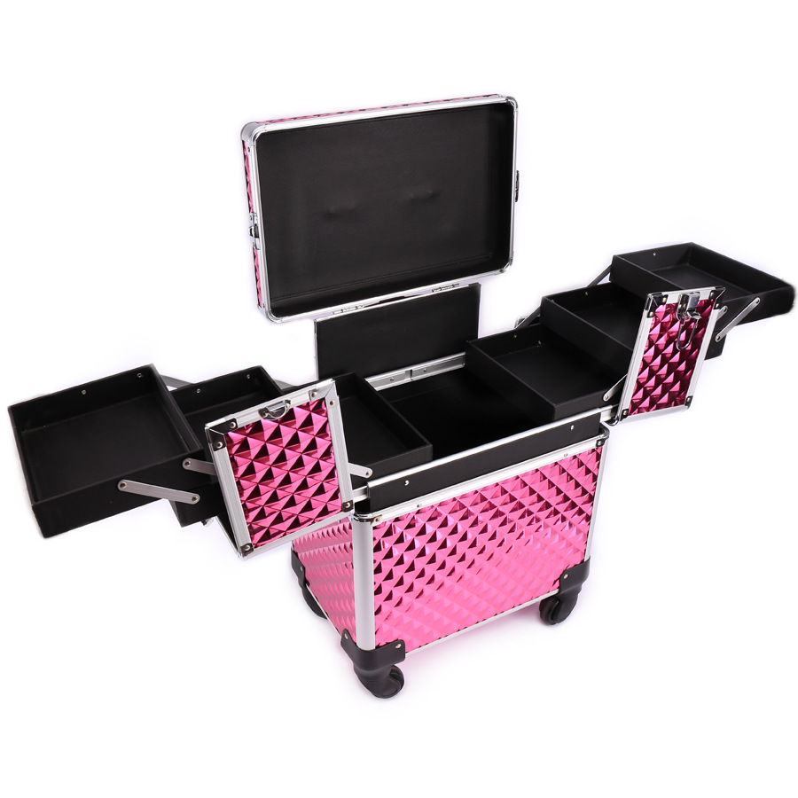 Spot manufacturers supply professional cosmetic case universal wheel tie rod cosmetic case beauty salon trolley case