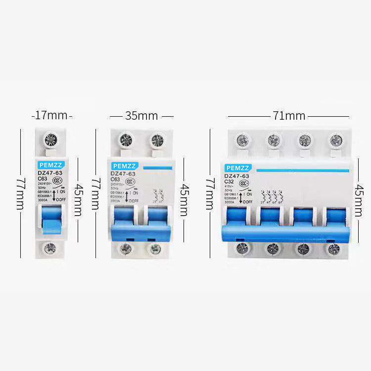 Safety Switch Miniature Circuit Breaker Empty Open Air Switch Leakage Protector Household Straight Switch DZ47-63