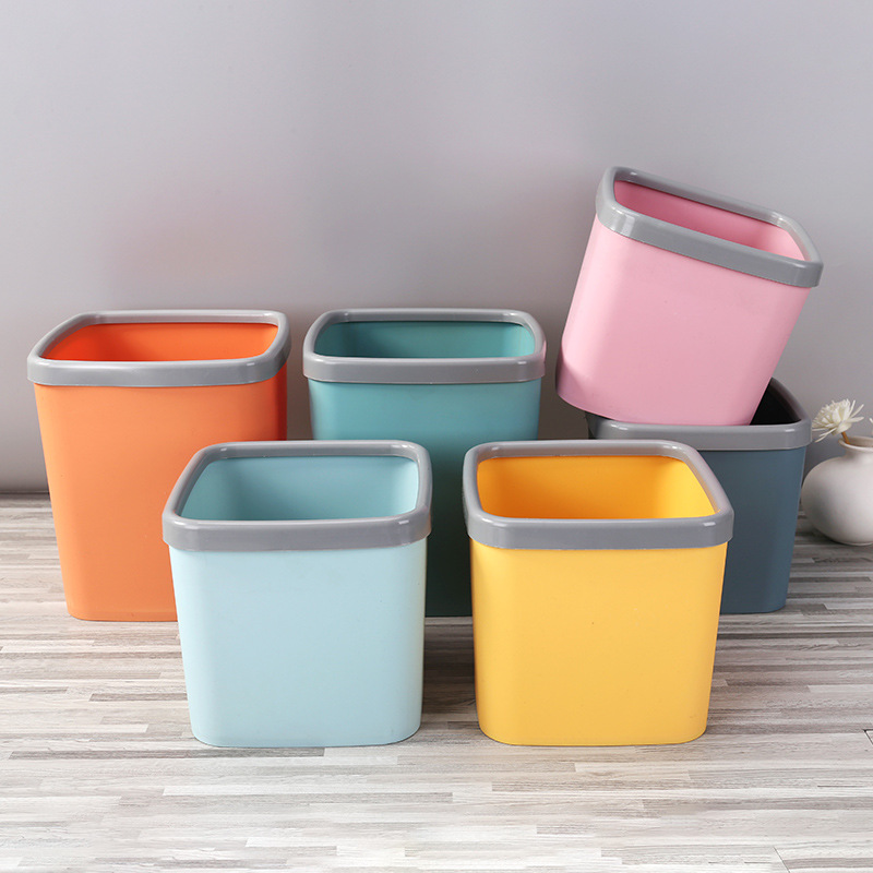 Оптовая квадратная мусорная корзина для стола, мини ведро для мелочей, без крышки