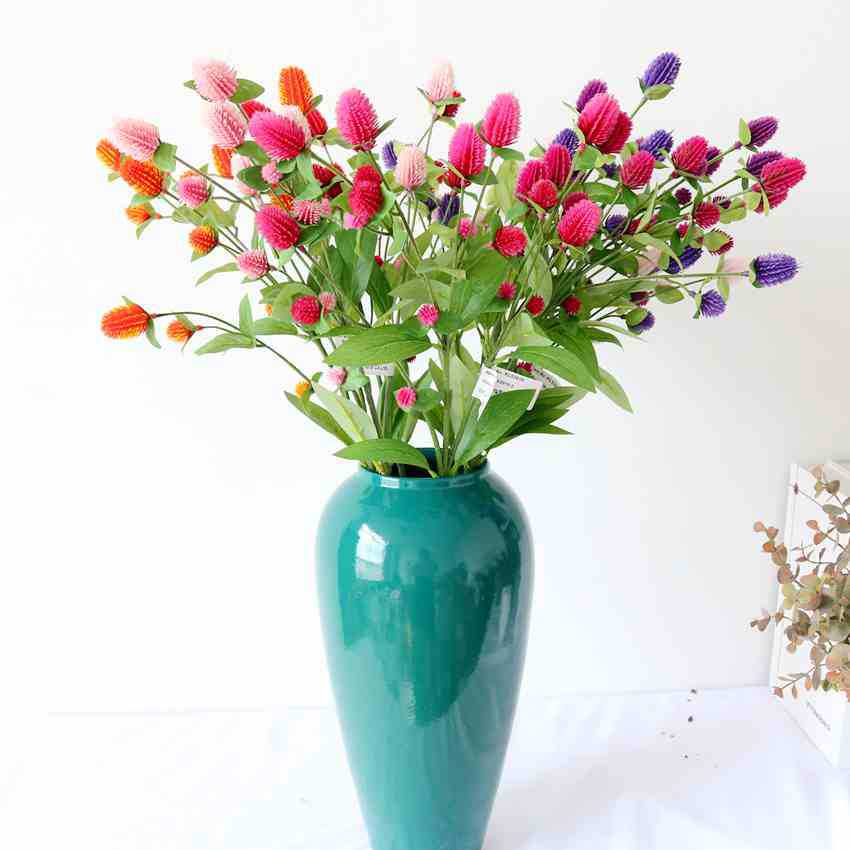 Многоголовая морская чертополох симуляция пластиковый букет искусственные цветы свадебный домашний декор