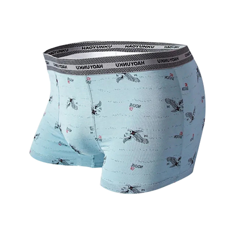 Men's Underwear Pure Cotton Crotch Boxer Briefs Youth Mid-Waist Comfortable Breathable Seamless Underwear Boys Trendy Underwear