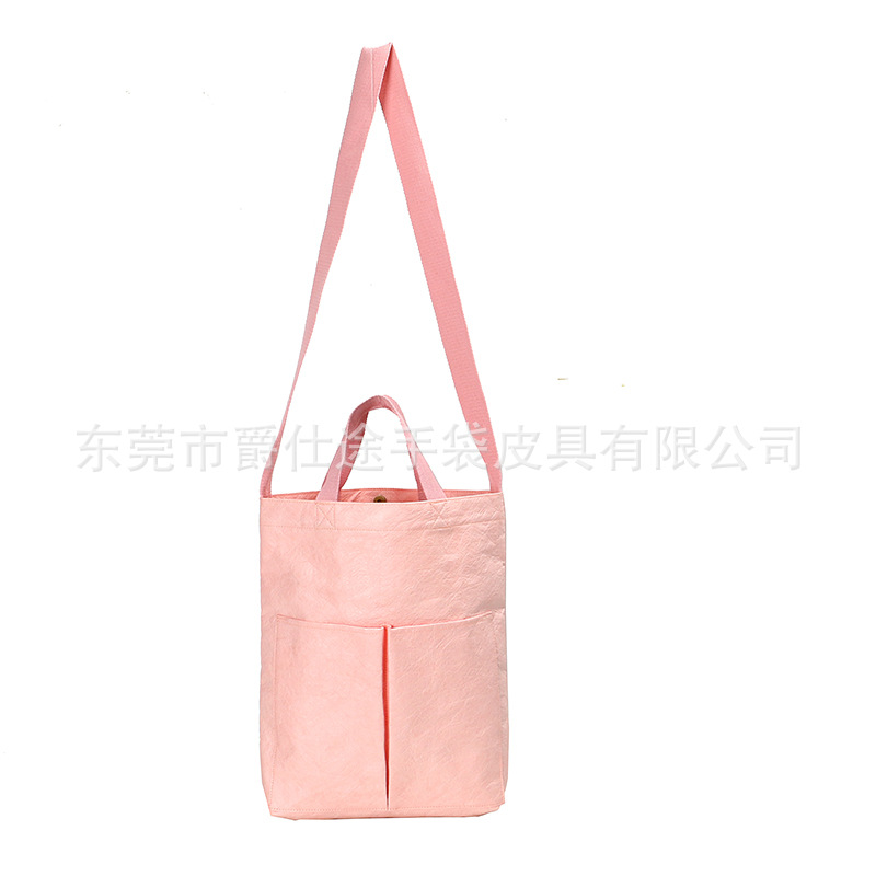 Новая женская сумка через плечо из бумаги Dupont, розовая экодружественная сумка, ультралегкая устойчивая к износу сумка