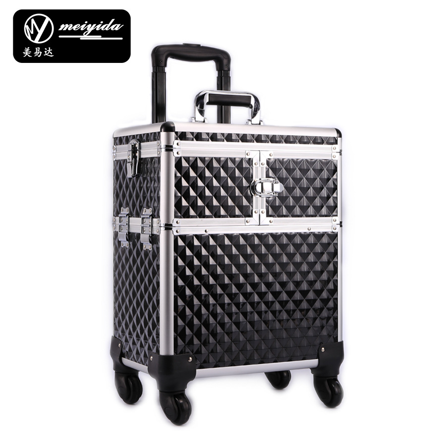 Spot manufacturers supply professional cosmetic case universal wheel tie rod cosmetic case beauty salon trolley case