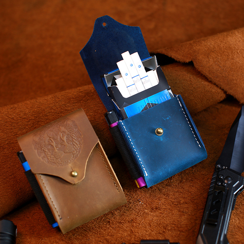 Специальный кожаный чехол для сигарет EDC тактический кожаный чехол из кожи Crazy Horse ручная работа