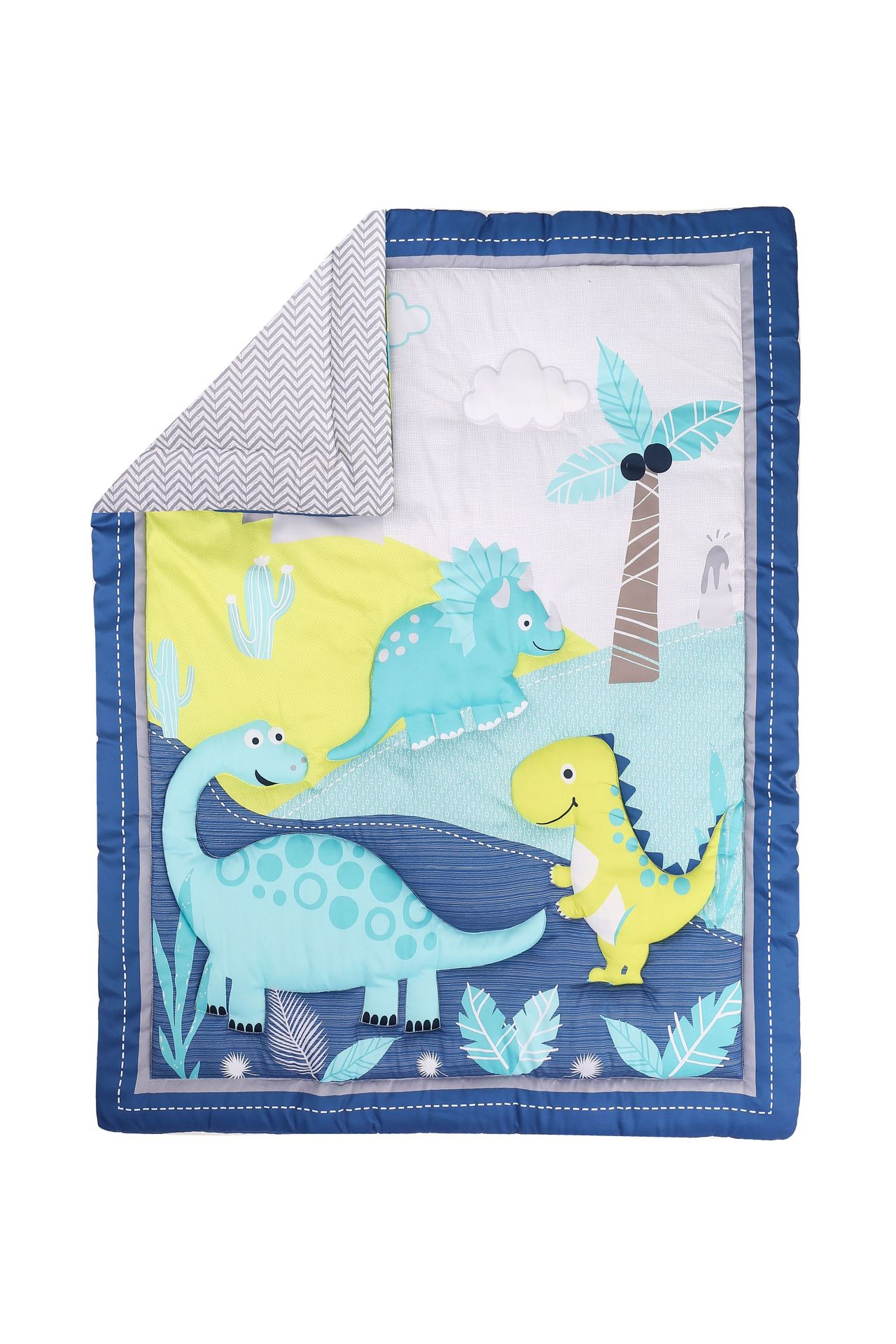 Factory direct newborn set children's quilt bed hat bed skirt diaper bag blanket window curtain bedding 7-piece set