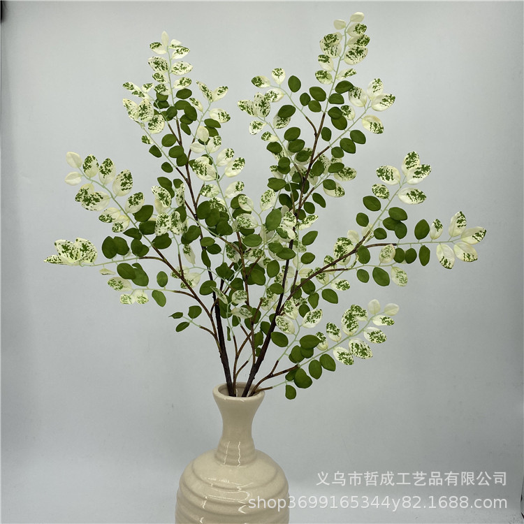 Simulation small pink leaf Locust Leaf Bell simulation floor green plant drunk Wood fake branch space furnishings New Year decoration
