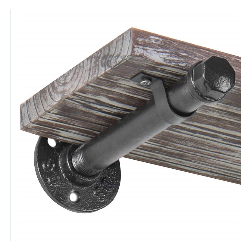 Cross-Border Wall-Mounted Shelf Made of Iron Art for Supporting Pipes, Vintage Single-Layer Pipe Wall-Mounted Storage Rack