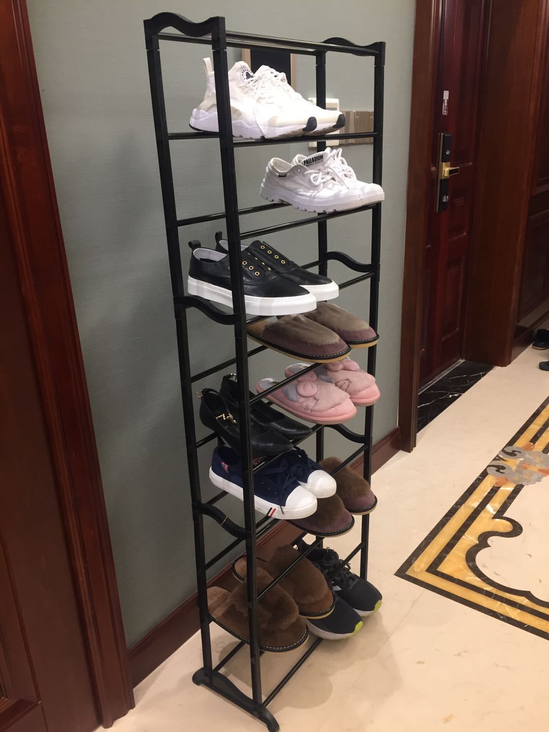 Factory Direct multi-layer simple door plastic shoe rack household economic shoe storage artifact ten-layer shoe cabinet