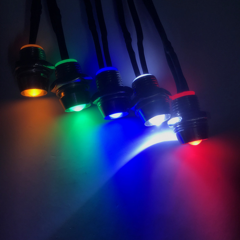 Super bright lamp beads LED light-emitting diode indicator light hole 8MM with line lamp holder 3V6V12V24V signal lamp