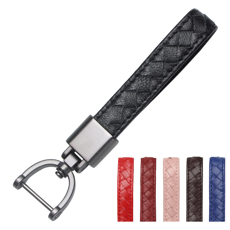 New car key chain pendant lambskin woven key chain men's leather key buckle women's personalized creative Wholesale