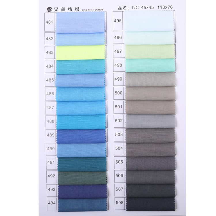 Manufacturer in stock supply TC polyester cotton New 110*76 woven pocket cloth genuine shirt textile fabric