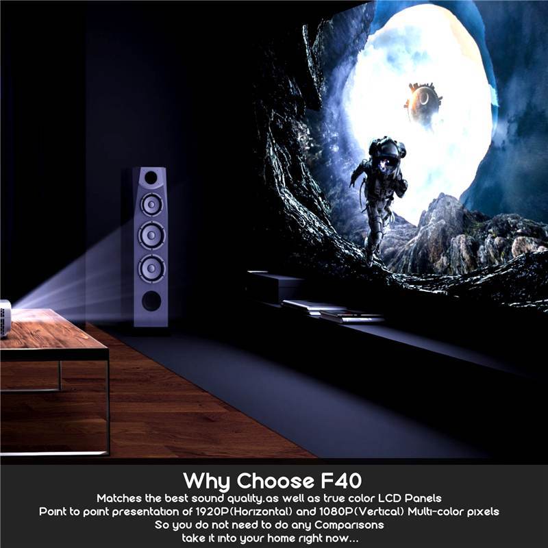 Cross-border projector F40 business home projector office LED support play HD 1080p