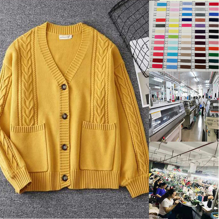 Осенний и зимний униформный свитер JK, крупная V-образная горловина, кардиган с фонариками