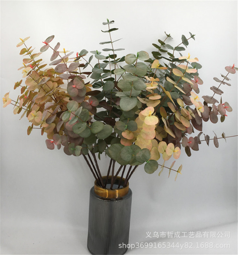 Искусственные листья эвкалипта осенних цветов, искусственные листья, свадебное украшение, шелковая цветочная композиция, материал для рукоделия