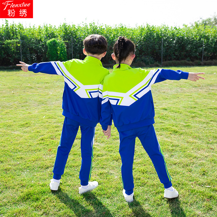 Spring and Autumn New School Uniforms for Primary and Middle School Students Children's Class Clothes Kindergarten Garden Clothes Color-matched Soft Sportswear Casual Suit