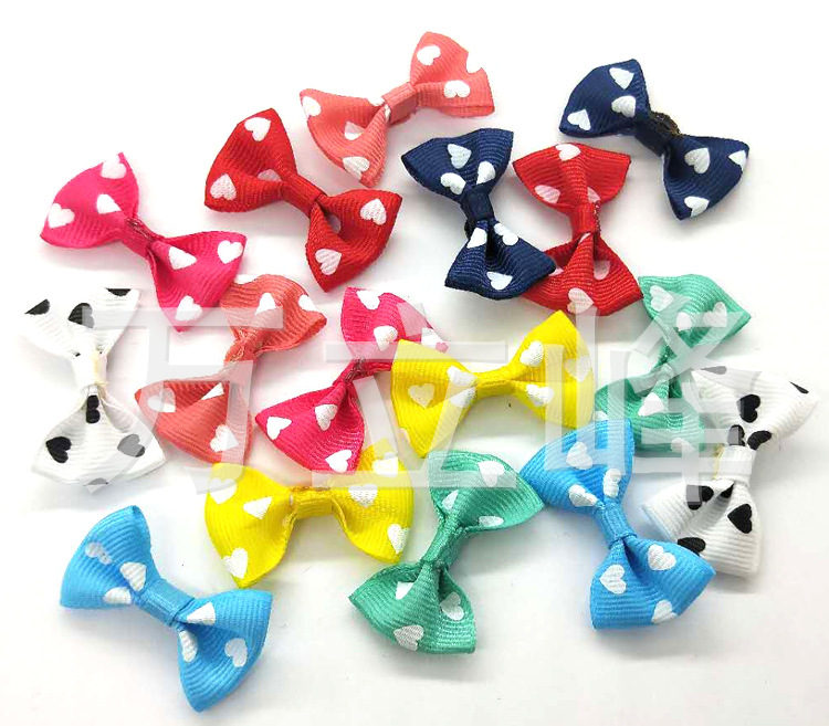 Korean version of children's headdress hair accessories clothing accessories gift accessories rib printing ribbon bow manufacturers wholesale
