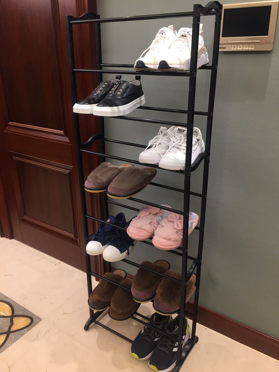 Factory Direct multi-layer simple door plastic shoe rack household economic shoe storage artifact ten-layer shoe cabinet