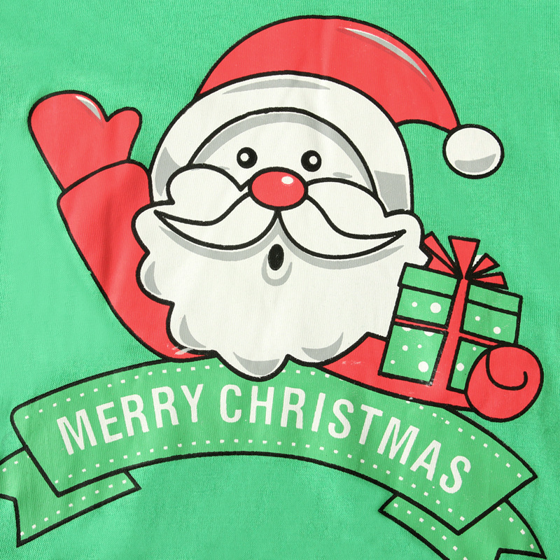 Boys and Kidsren European and American Spring and Autum Long-Sleeved Santa Tops and Pants Home Clothes Two-Piece Set Kidsren's Clothing Ins