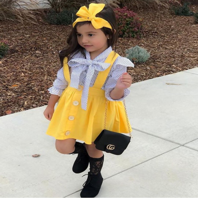 осенний и зимний комплект для девочек с длинным рукавом и юбкой