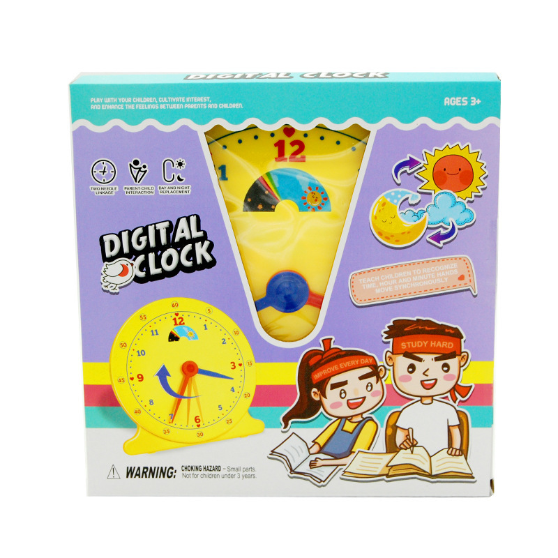 Children's Cognitive Time Large Clock Model Teacher Demonstration Clock Face Clock Teaching Aids Two-hand Linkage Clock