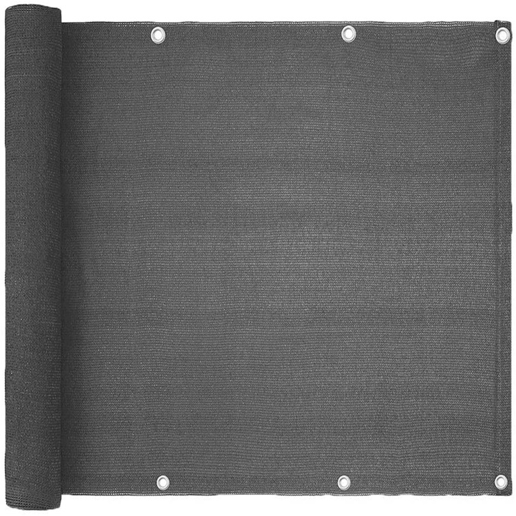 Серая полосатая сетка для ограждения балкона, сетка для уединения, сетка для затенения, материал HDPE