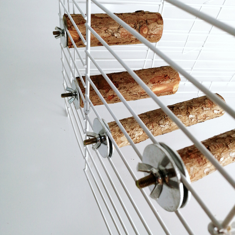 Hamster jumping platform parrot breeding box station bar station stick fixing Birdcage Chinchilla springboard wooden house screw nut large gasket