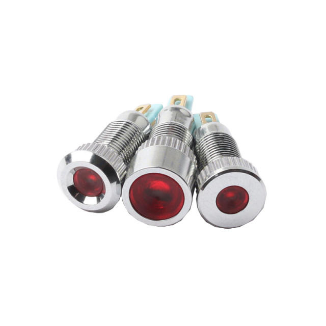 8mm metal waterproof indicator light bright LED luminous light small equipment power signal light 3V6V12V24V