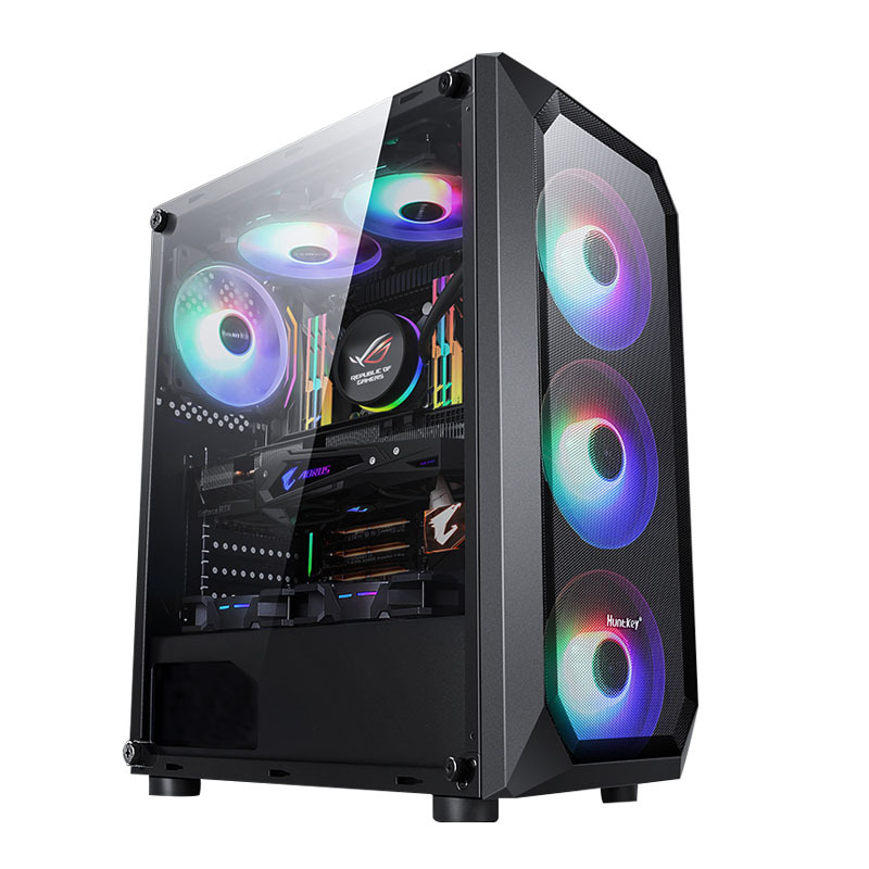 Dark Night Hunter 5 e-sports computer case desktop side transparent water-cooled game home dust-proof net coffee Hangjia case