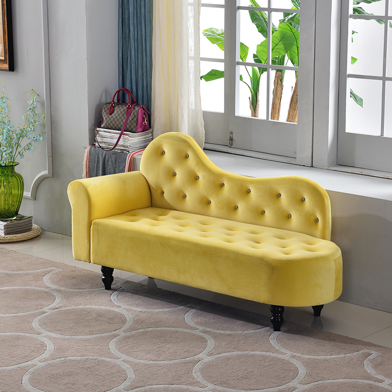 Chaise longue American-style fabric recliner small-sized bedroom bedside sofa chair simple chaise longue sofa bed stool