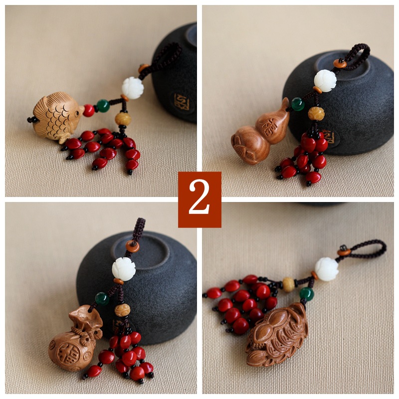 Брелок из персикового дерева, красная фасоль, ювелирная система