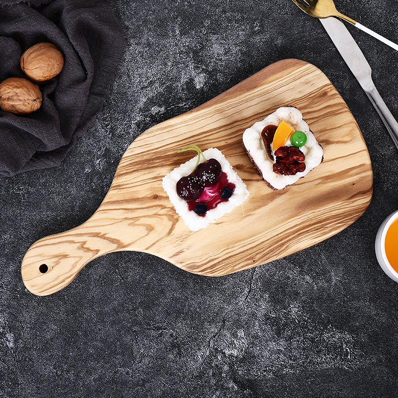 Rema Olive Wooden Cutting Board Irregular Cutting Board Solid Wood Bread Cutting Board Steak Fruit Household Whole Wooden Cutting Board