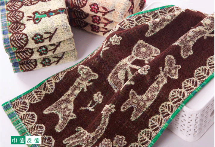 Jinhao children's towel pure cotton face washing baby rectangular cute soft absorbent baby garden small towel