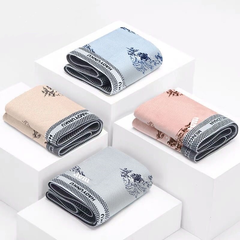 Боксёры для мужчин из чистого хлопка, средней талии, бесшовные, модные