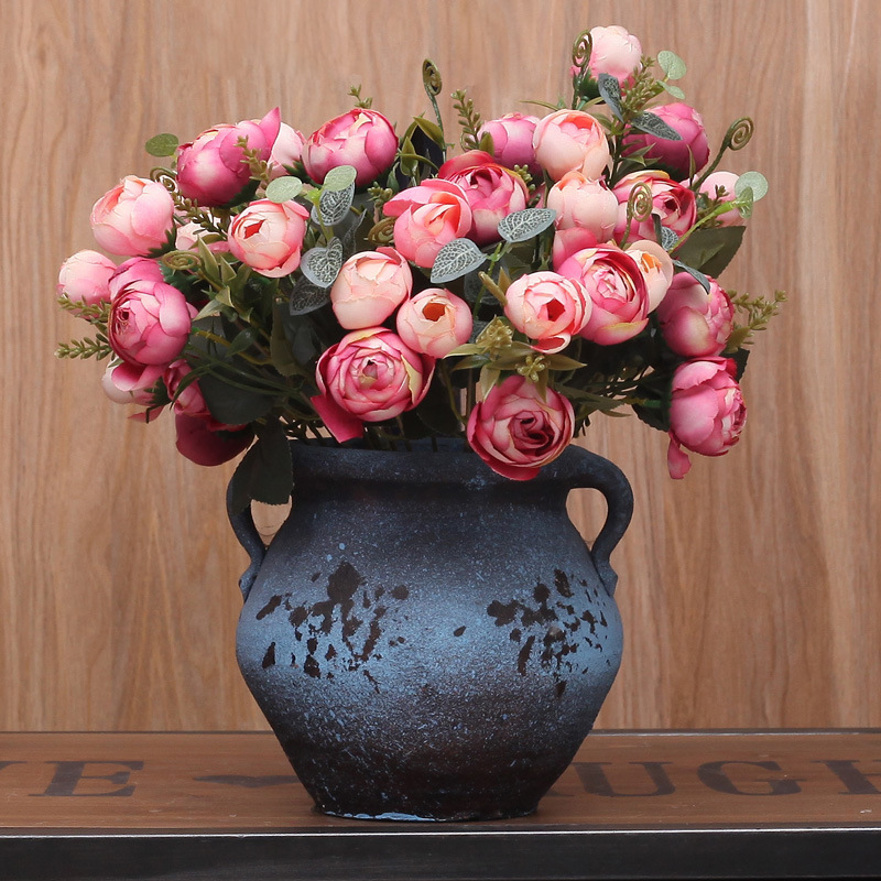 Кросс-бордерный цветочный европейский стиль, искусственный цветок, 10 чайных роз, любовь, украшения для дома, поддельный цветок, пластиковый цветок