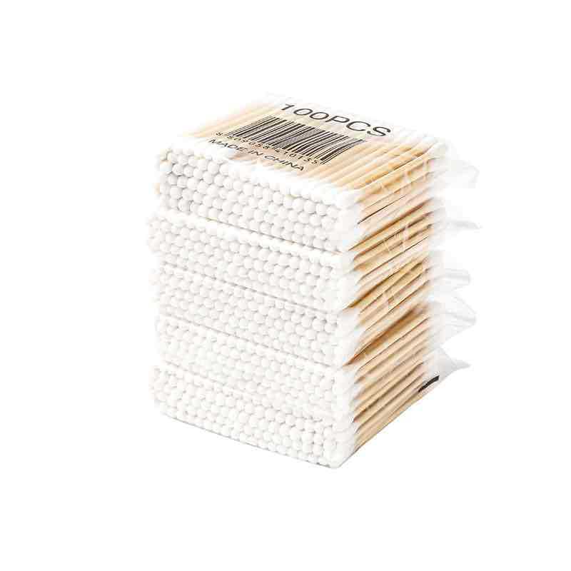 100 cotton swabs cosmetic double-headed bagged cotton swabs simple cotton swabs disposable makeup ear picking pedicure cotton swabs
