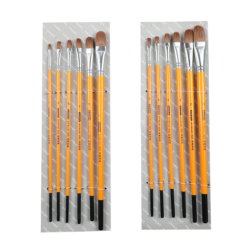 Langhao Water Chalk Wooden Oil Paint Brush Set Art Wholesale Cultural Supplies Children's Acrylic Gouache Oil Painting