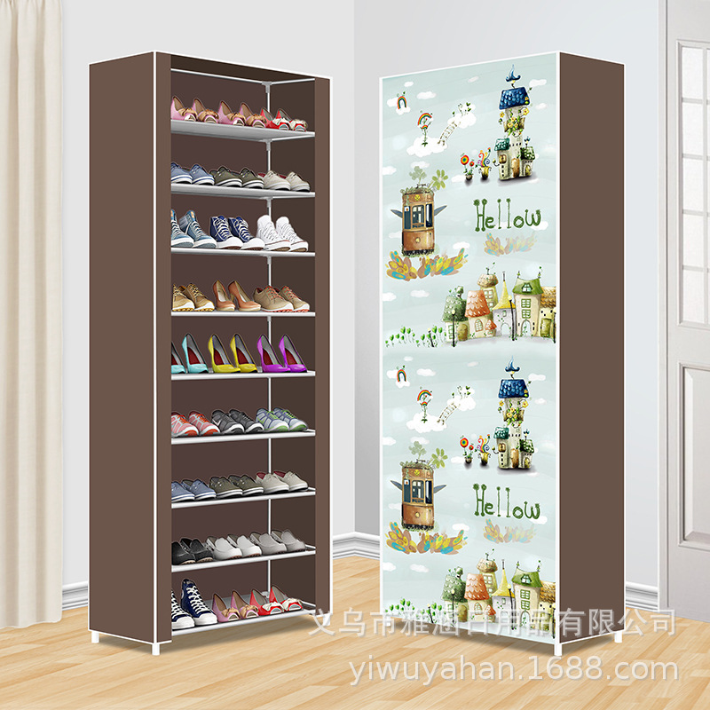 Southeast Asia Hot-selling Zipper Multi-layer Simple Dustproof Shoe Cabinet Shoe Rack Storage Shoe Cabinet Student Simple Assembled Shoe Rack