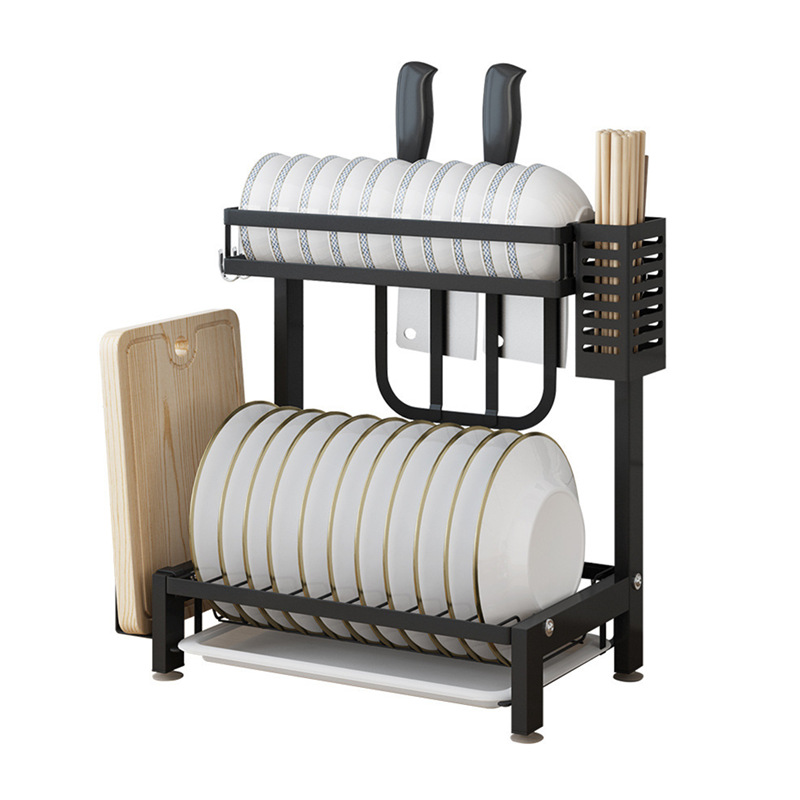 Утолщенная подставка для хранения из нержавеющей стали настольная подставка для посуды вставка для ножей многоуровневая подставка для столовых приборов с регулируемыми ножками
