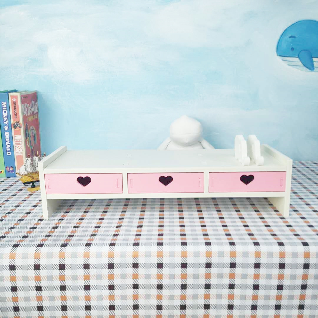 Computer Display Screen Elevated Shelf Student Bookshelf Office Desktop Keyboard Storage and Finishing Pad High Storage Rack