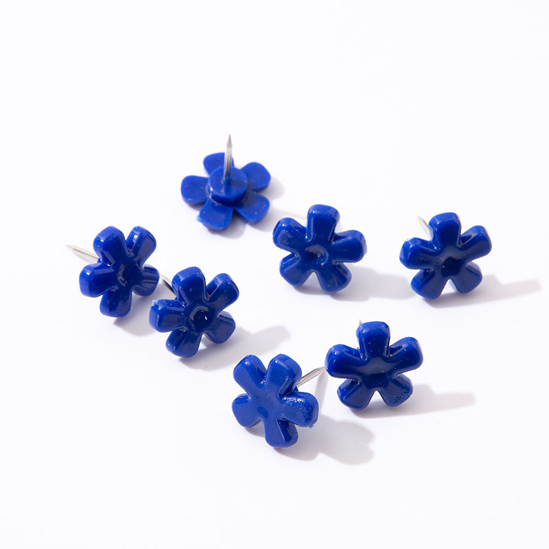 Yiwu Amazon Specializes in Colorfulful Blue Plum Blossom Special-Shaped I-Shaped Nails Plastic Thumbtacks and Push Nails in Bulk
